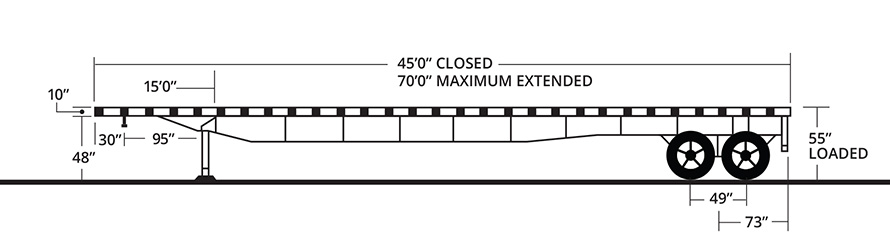 2 Axle Extendable Flatbed